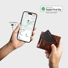 Spotminders wallet tracker slim design fits flatly without bulk.