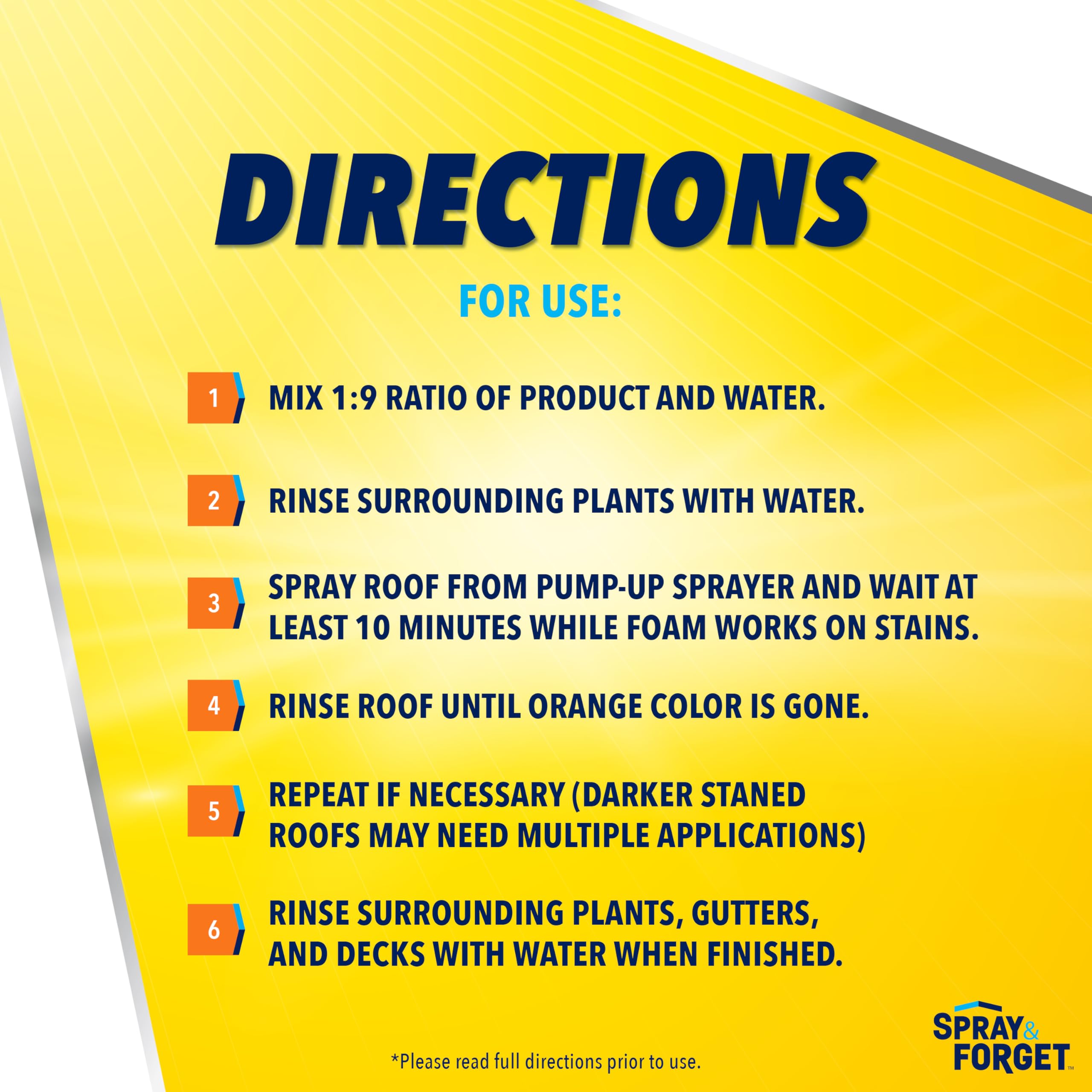 Outdoor roof cleaning with Spray & Forget is designed for yard use