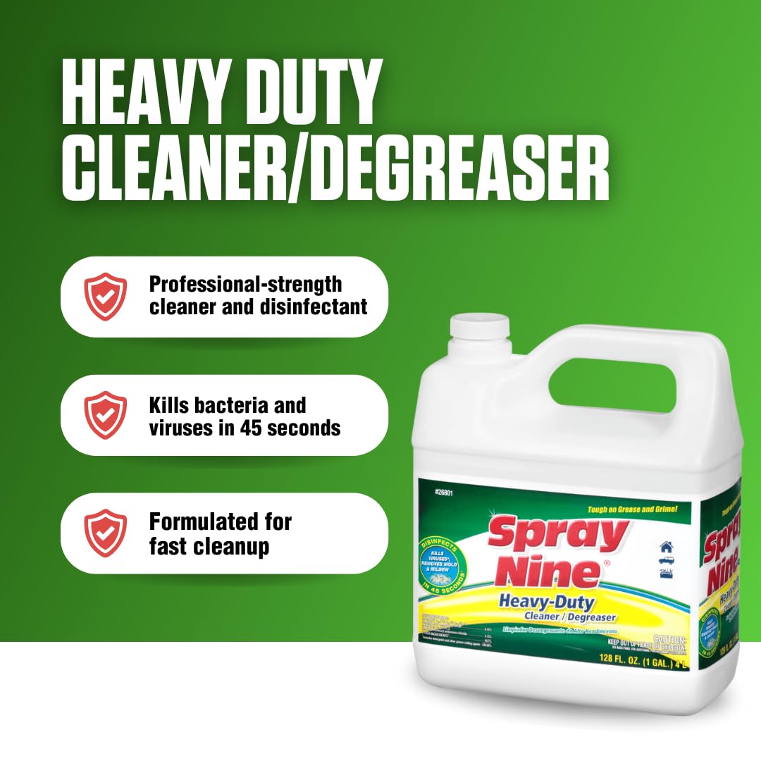 Spray Nine cleans greasy engines in garages with power.