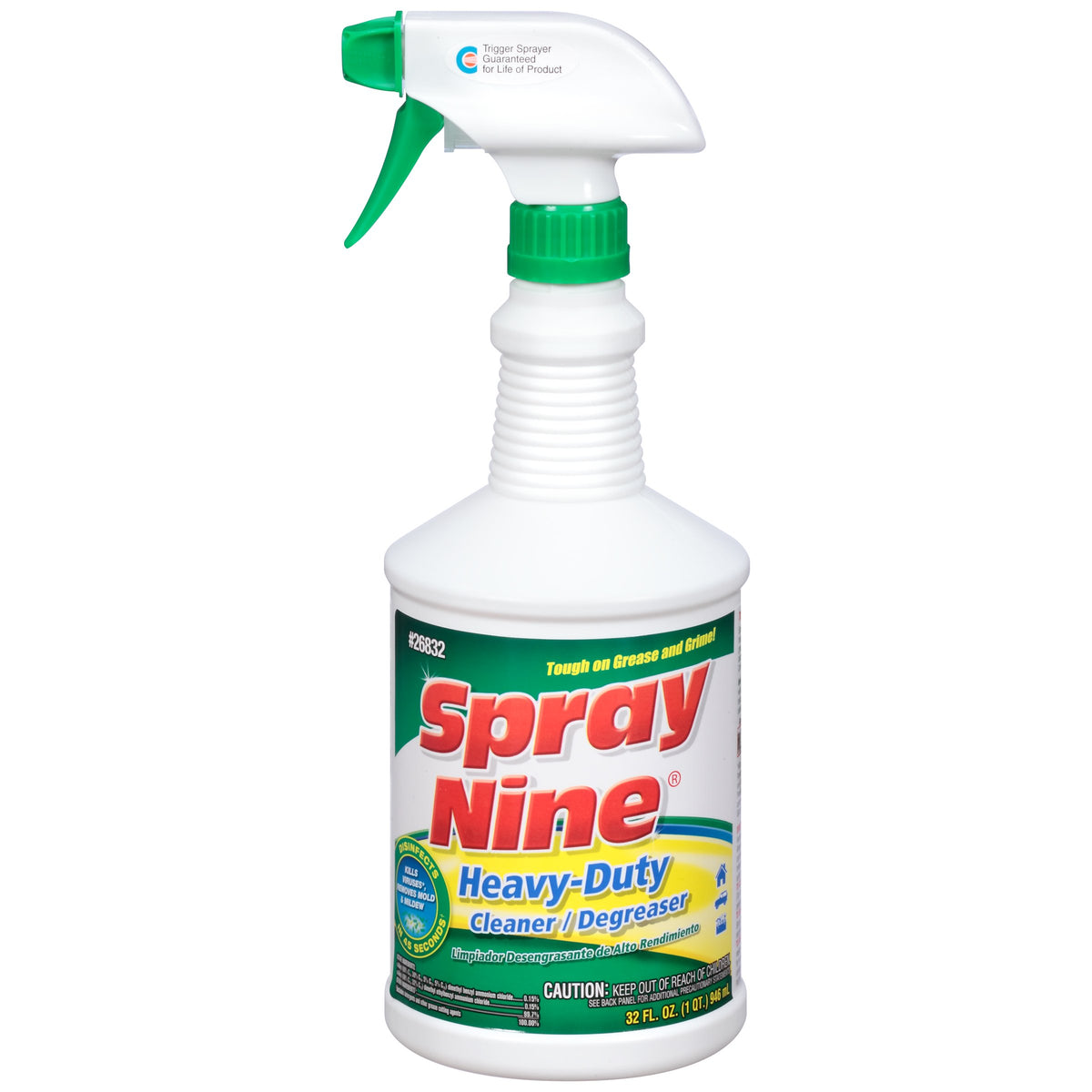 Spray Nine heavy-duty cleaner bottle tackles tough grime quickly.