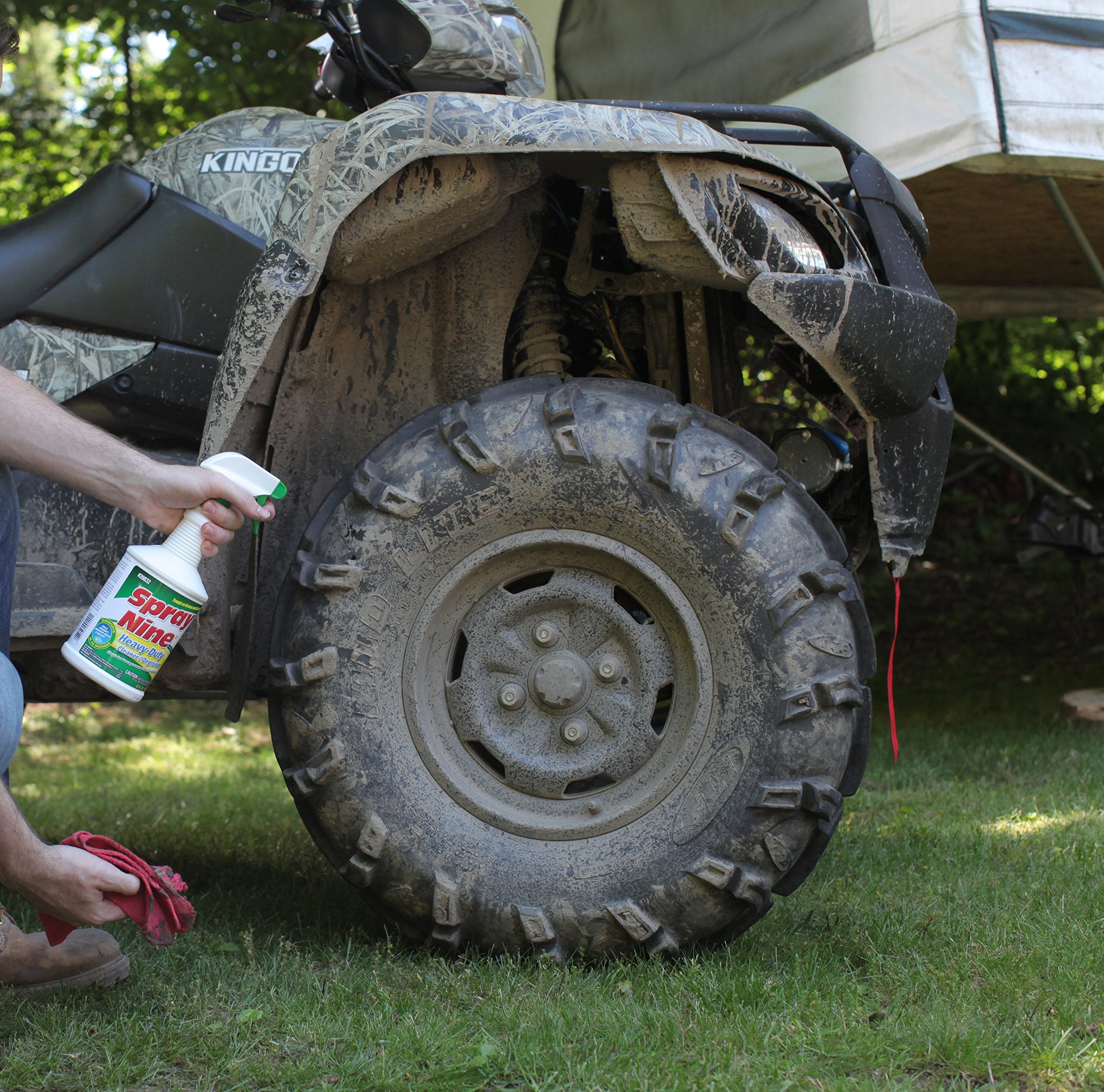 Spray Nine tackles outdoor concrete and mildew buildup.