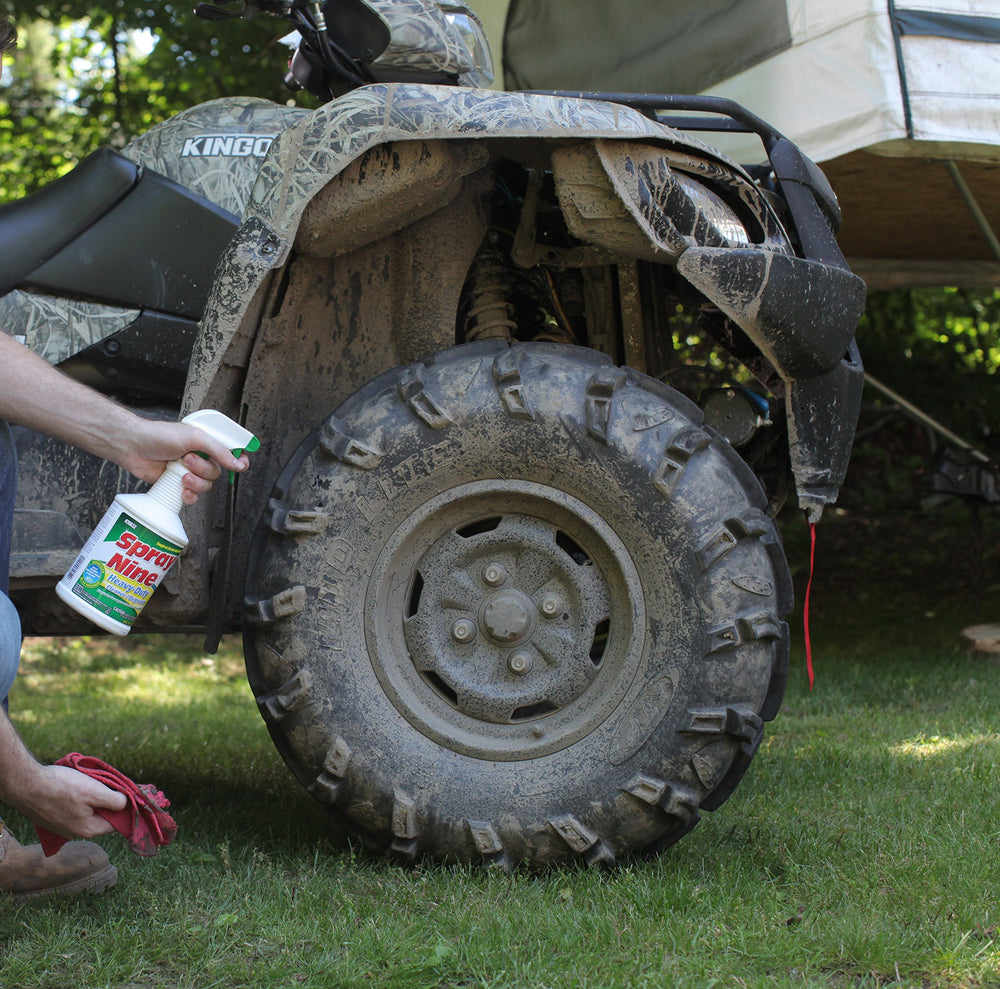 Spray Nine tackles outdoor concrete and mildew buildup.