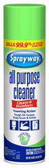 Sprayway all-purpose disinfectant bottle with foaming action for thorough cleaning.