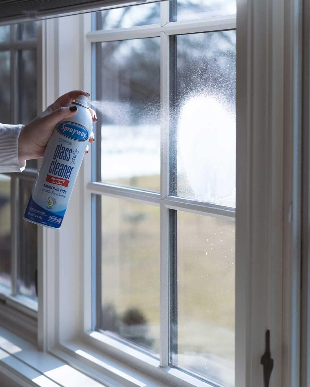 Sprayway Glass Cleaner ammonia-free formula with fresh fragrance.