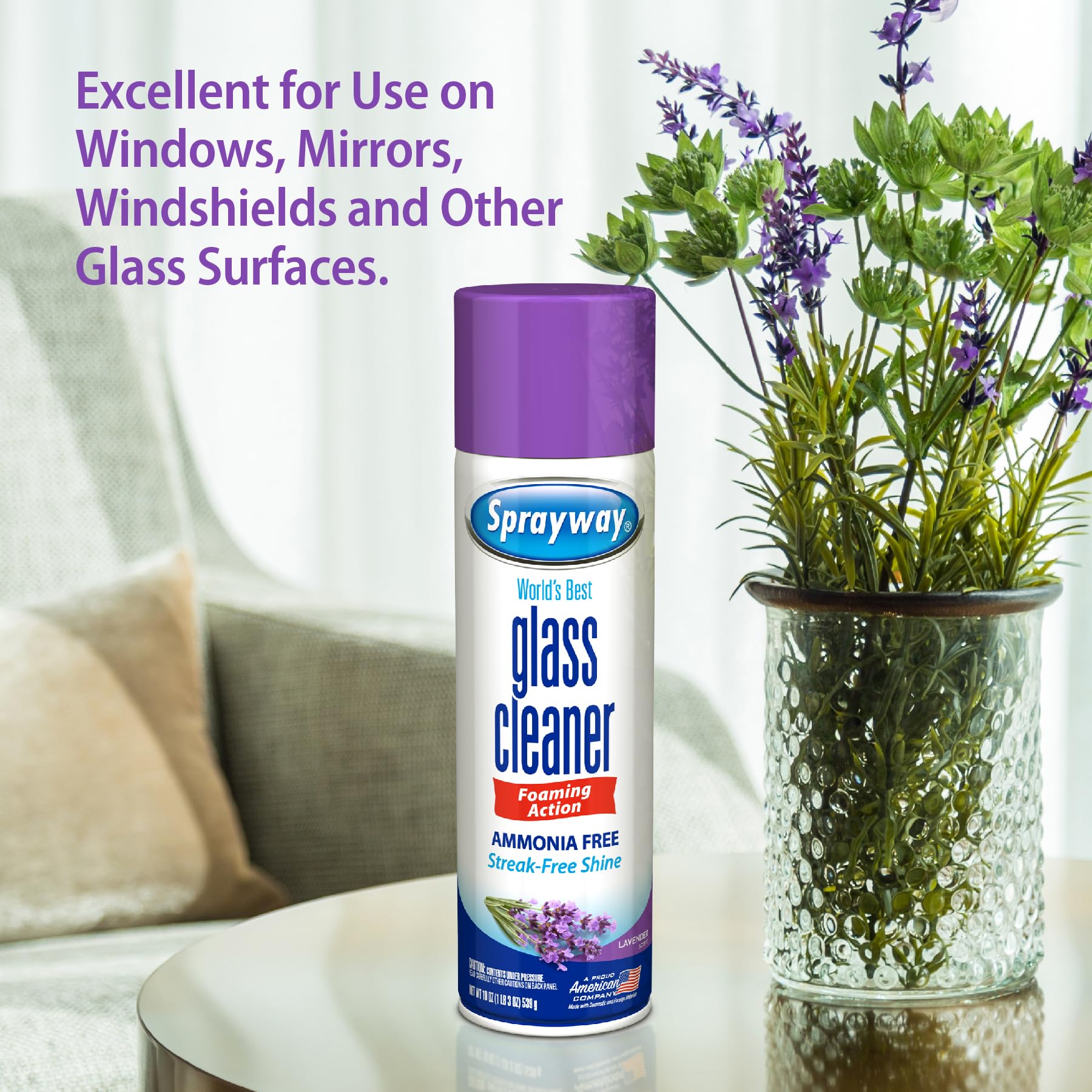 Sprayway Glass Cleaner fingerprint removal on glass surface