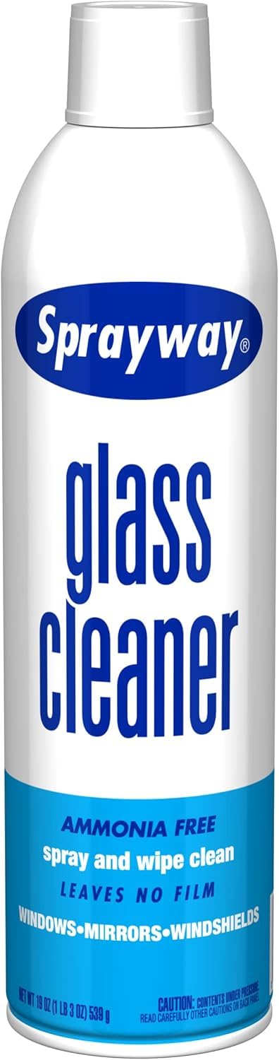 Sprayway Glass Cleaner vertical foam clings to windows for spotless results