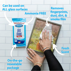 Sprayway Glass Cleaner Wipes on all glass surfaces cleaning