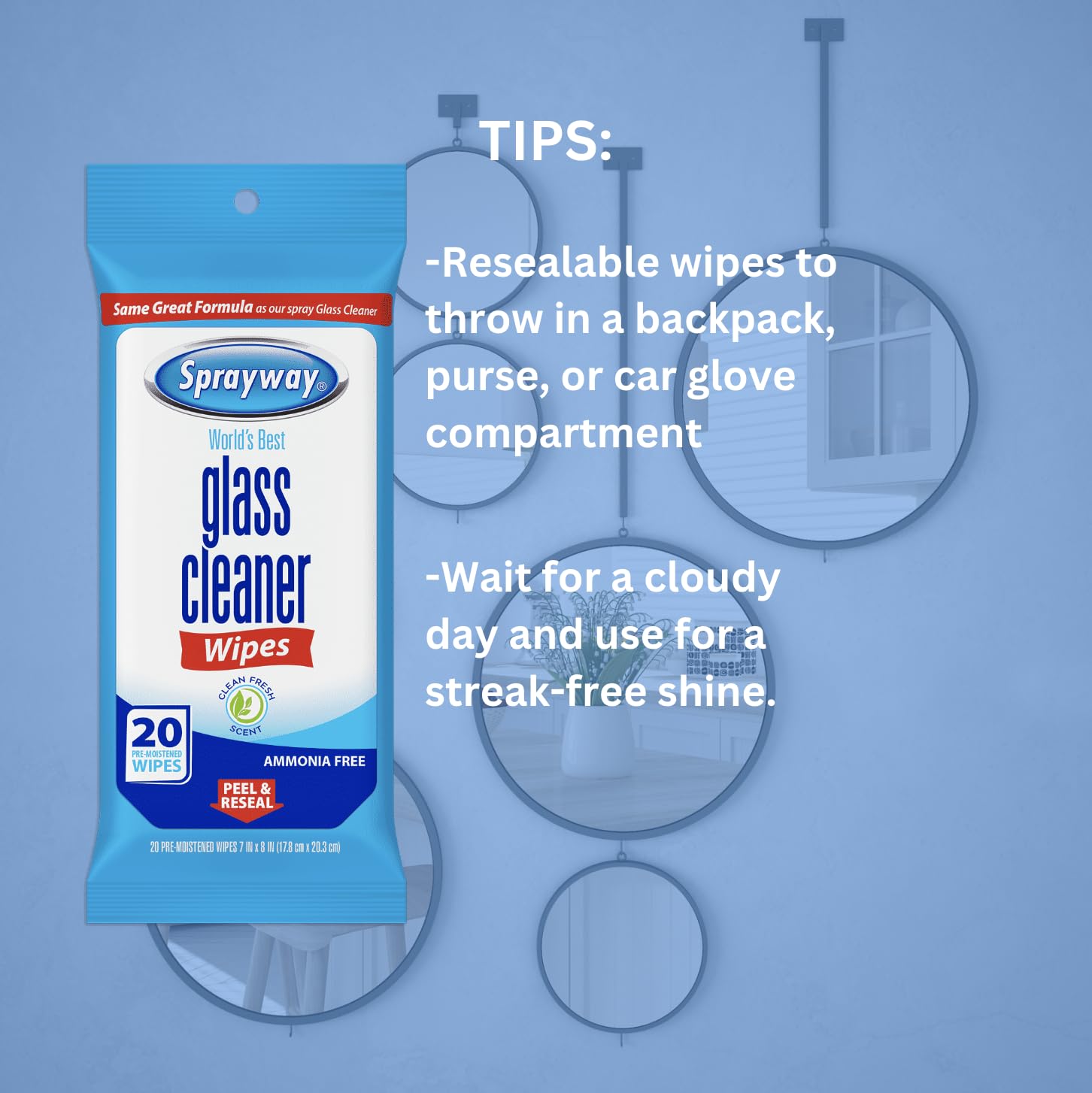 Sprayway Glass Cleaner Wipes remove fingerprints cleanly