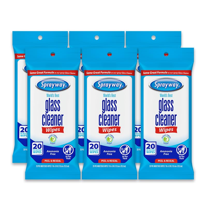 Sprayway Glass Cleaner Wipes travel pack for glass cleaning on the go
