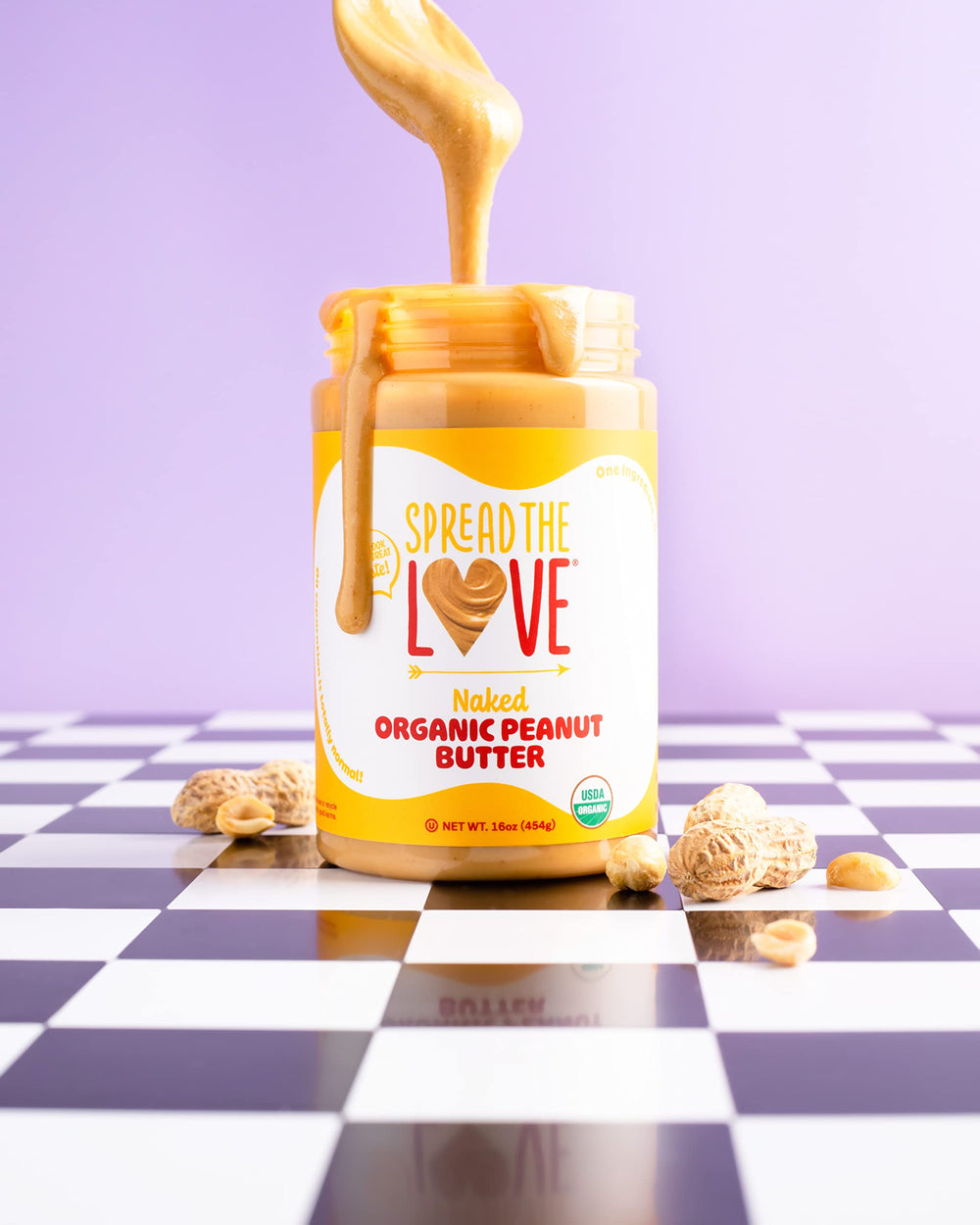 Spread The Love Naked Organic Peanut Butter confirmed vegan and gluten-free for clean eating.