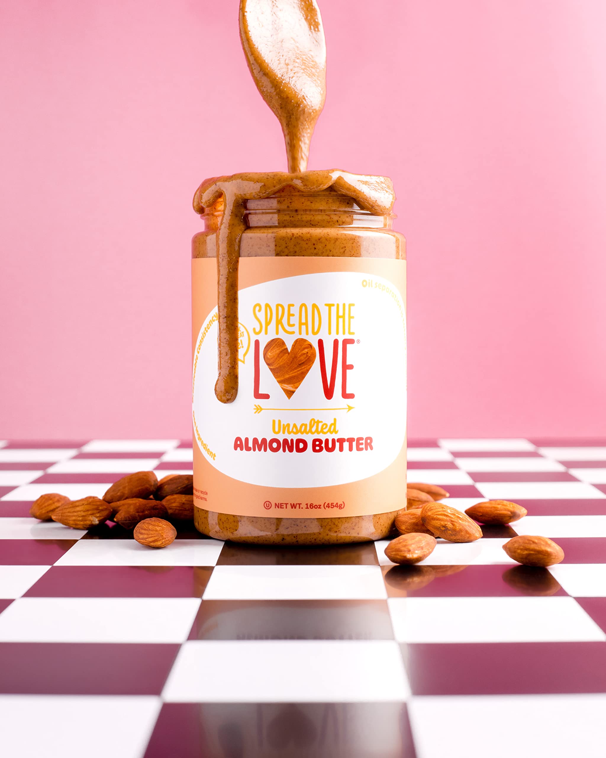 Spread The Love unsalted almond butter on toast demonstrates versatile breakfast option.