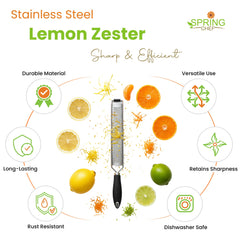 Spring Chef zester blade close-up showing razor-sharp blade.