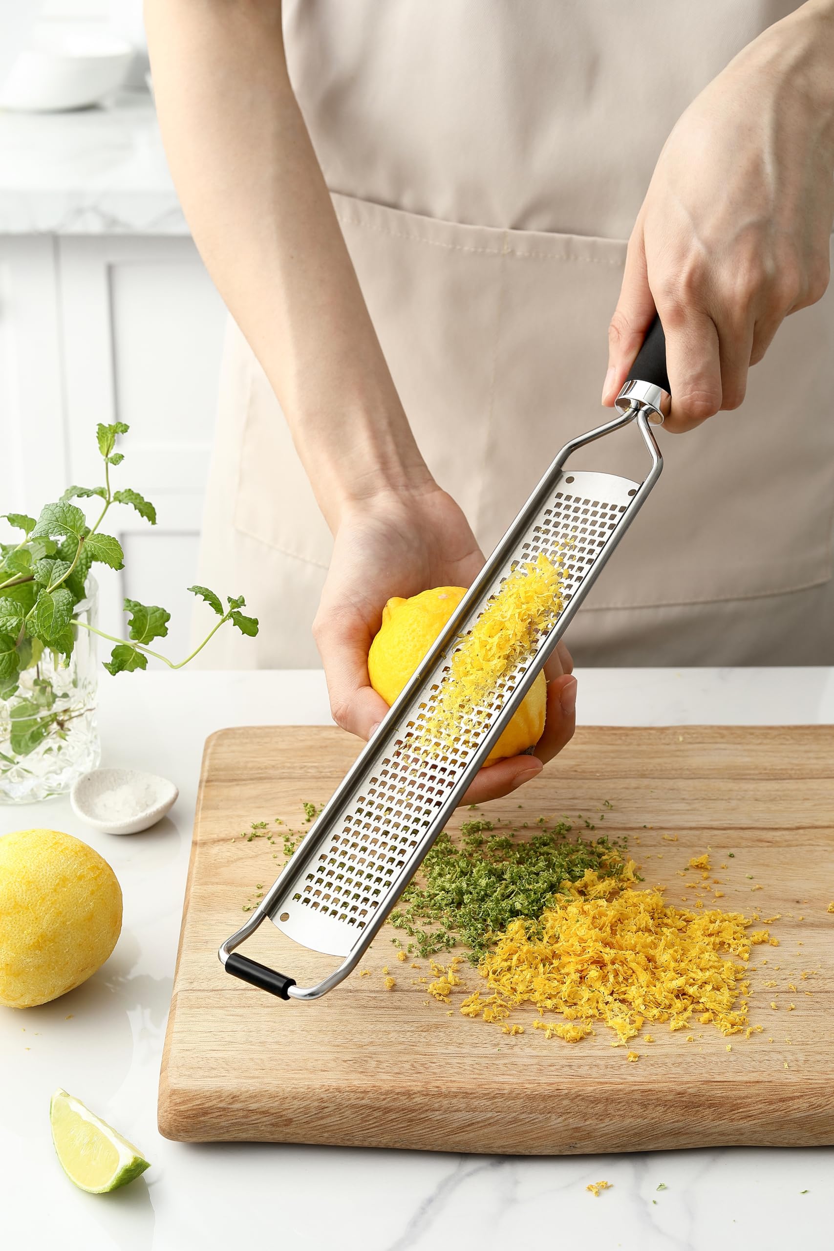 Spring Chef zester Parmesan grating for fine, even shreds.