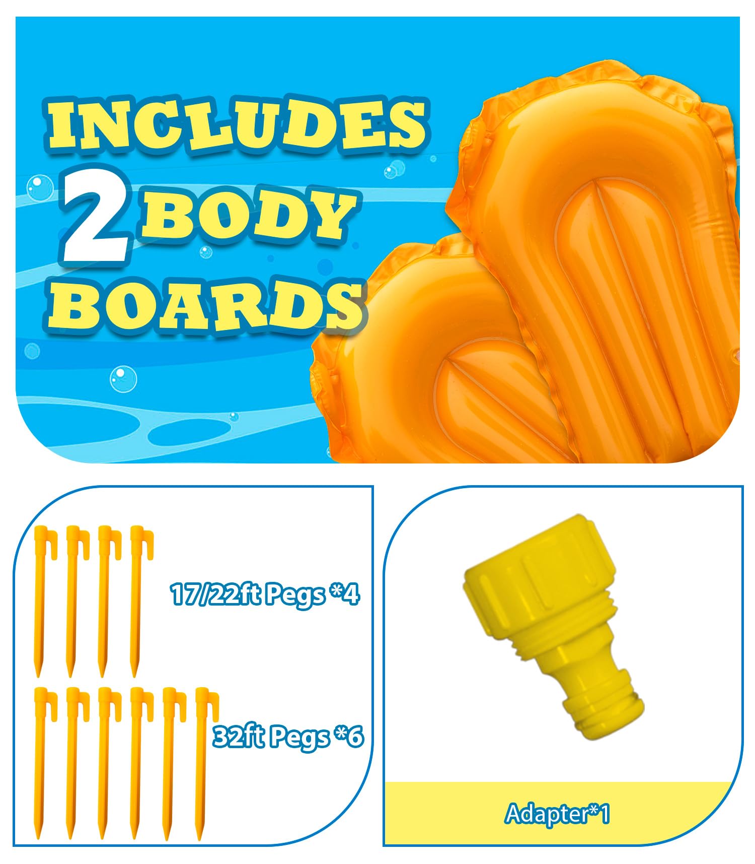 Spring Water slip-and-water-slide folds for compact off-season storage.