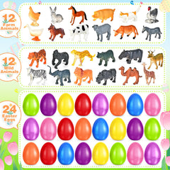 SpringFlower Easter eggs revealing animal toys inside to delight kids during celebrations.