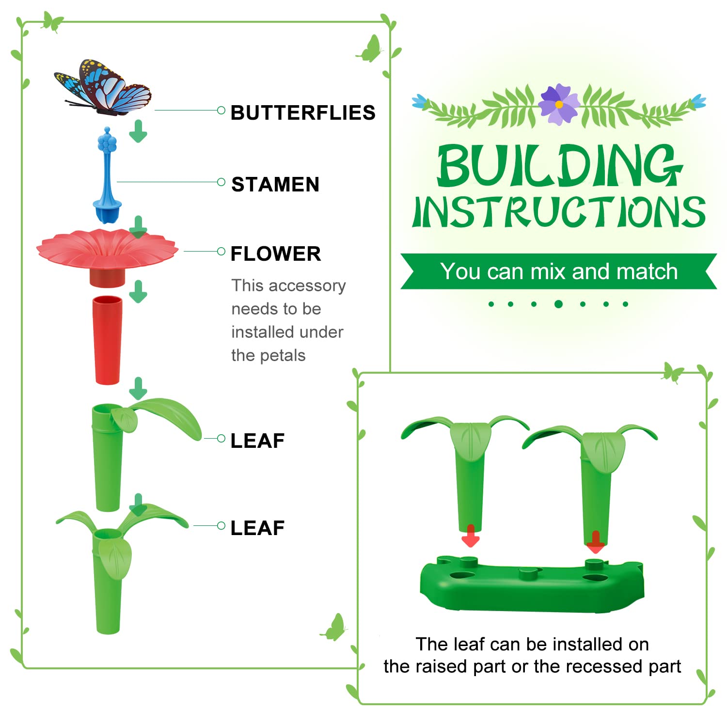 SpringFlower colorful flower pieces inspire imaginative play and fine motor practice.