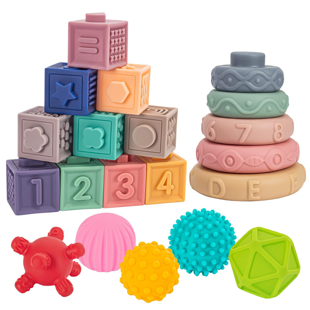 SpringFlower easy-to-stack blocks are sized for tiny hands and simple grip.