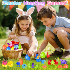 SpringFlower Easter basket fillers with bright eggs and suction toy kits