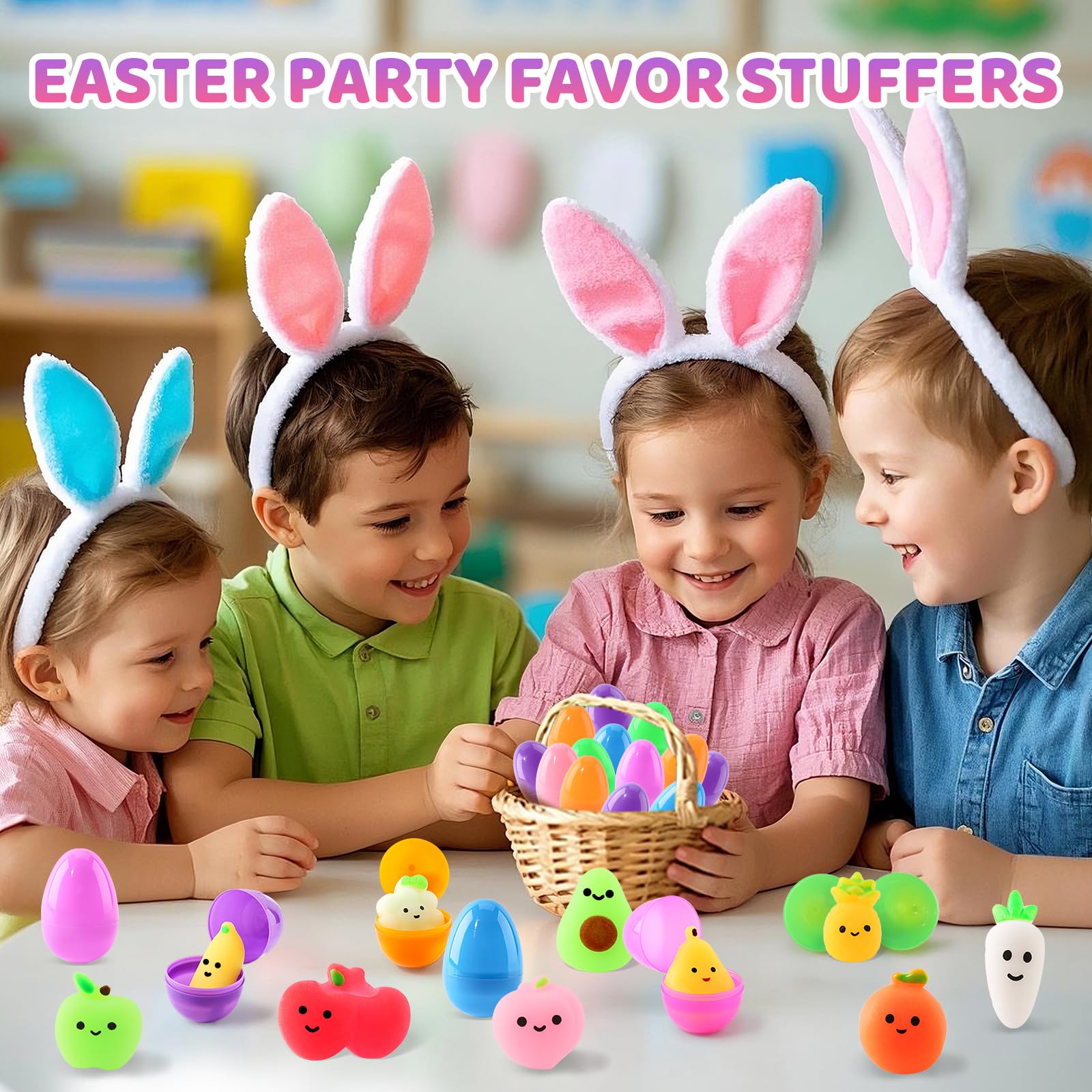 SpringFlower classroom rewards ready: prefilled eggs with safe squishies