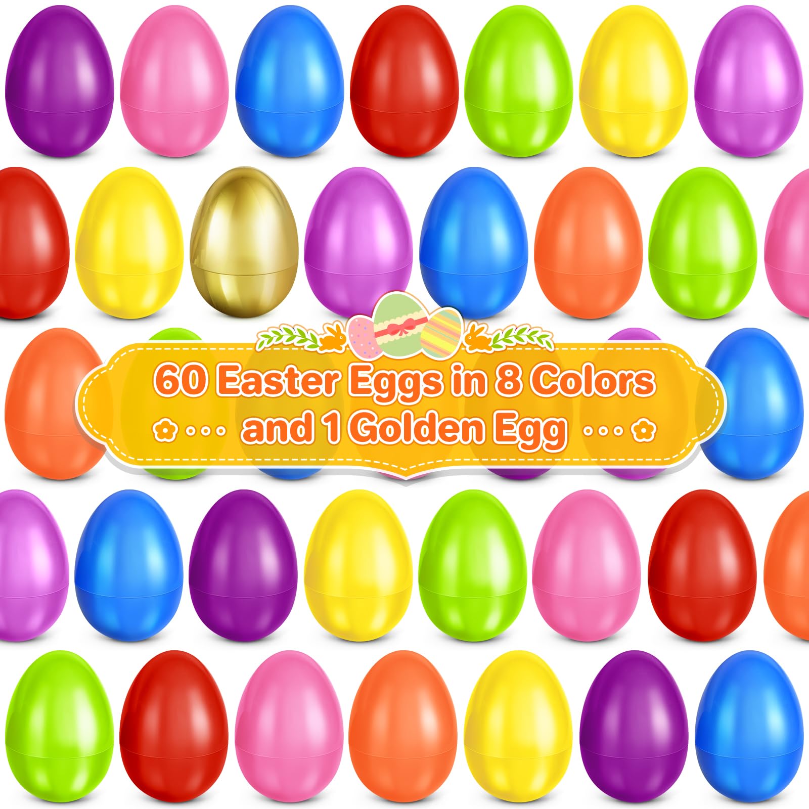 SpringFlower 2.3-inch Easter egg in orange, perfect for decorations and gifts