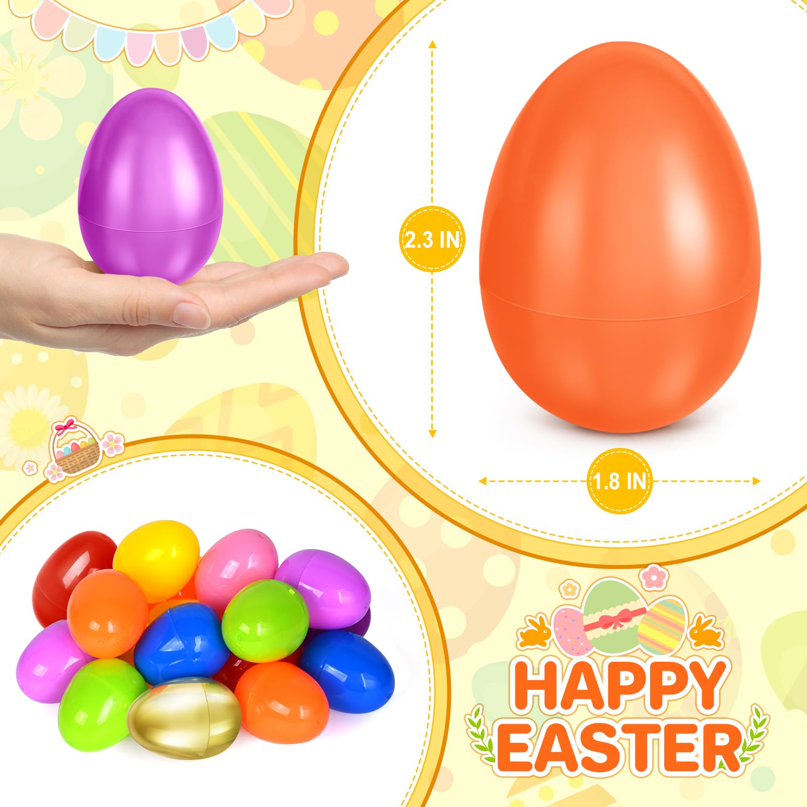 SpringFlower 2.3-inch Easter egg in red, eye catching for hunts and prize bags