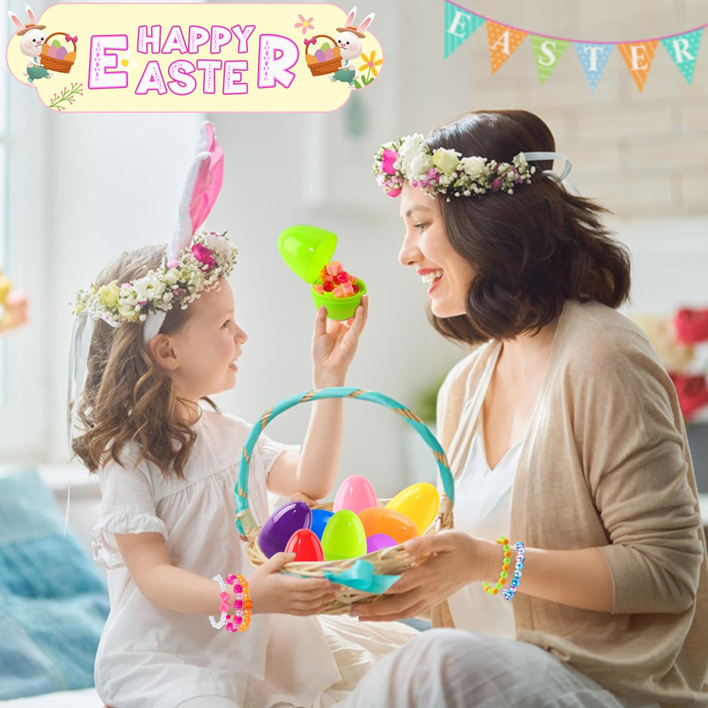 SpringFlower Easter egg empty with bracelet—safe, non-toxic materials