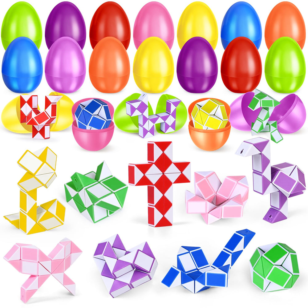 SpringFlower Easter eggs with mini twist snake toys for engaging treasure hunts