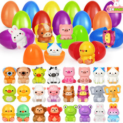 SpringFlower Easter eggs filled with animal squishies for fun egg hunts