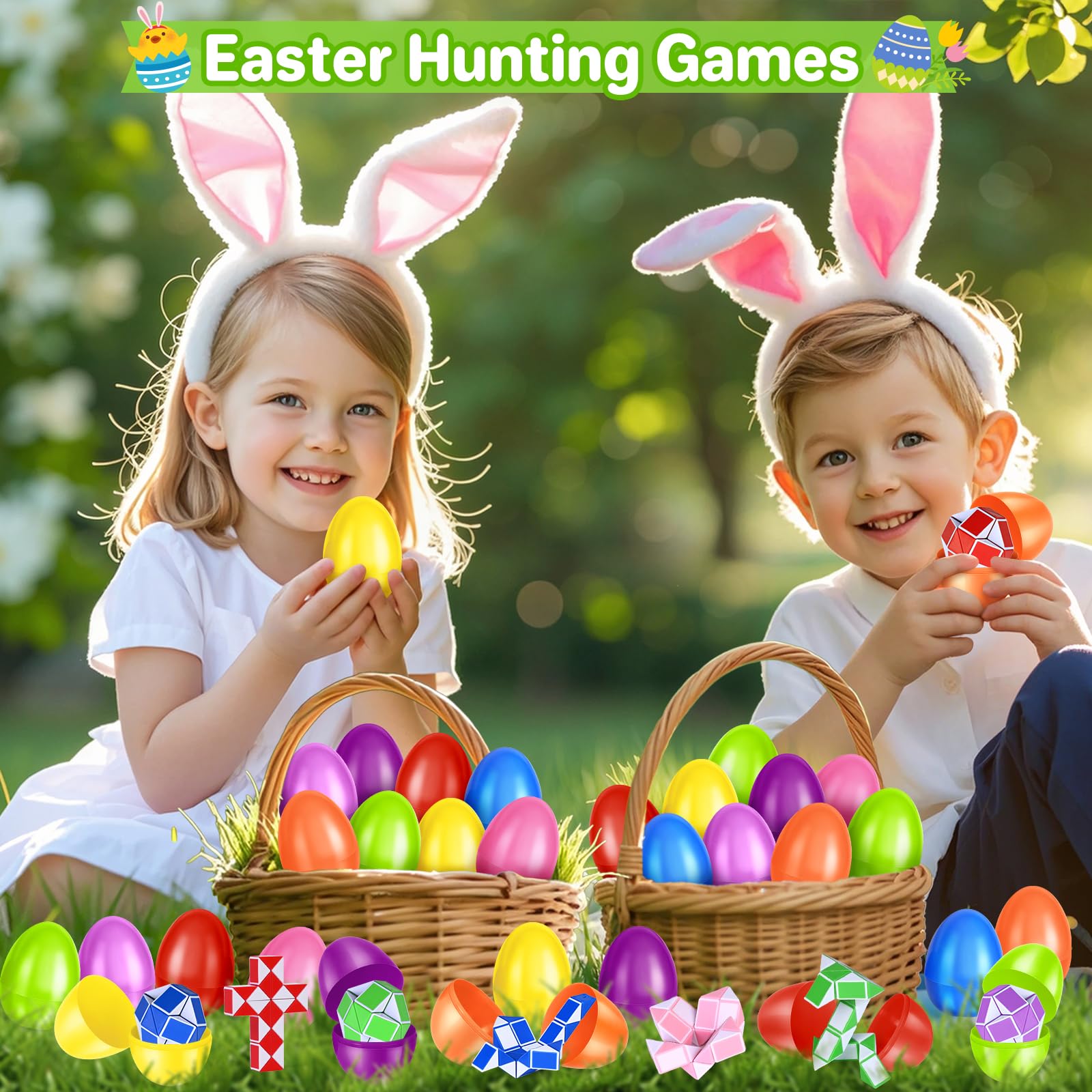 SpringFlower colorful eggs and toys ideal for classroom rewards and Easter events