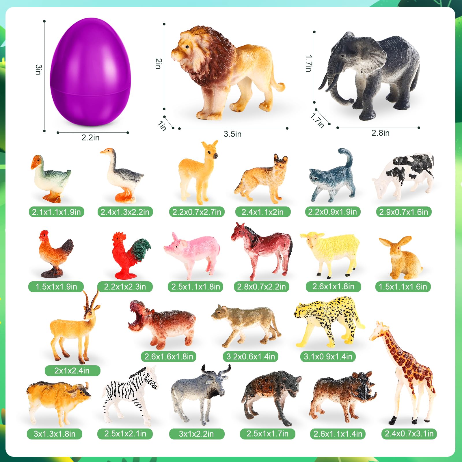 SpringFlower filled Easter eggs reveal 24 animal figurines during play.