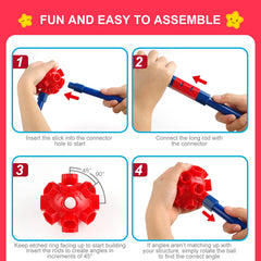 SpringFlower Fort Building Kit with 46 extend connectors for secure connections.