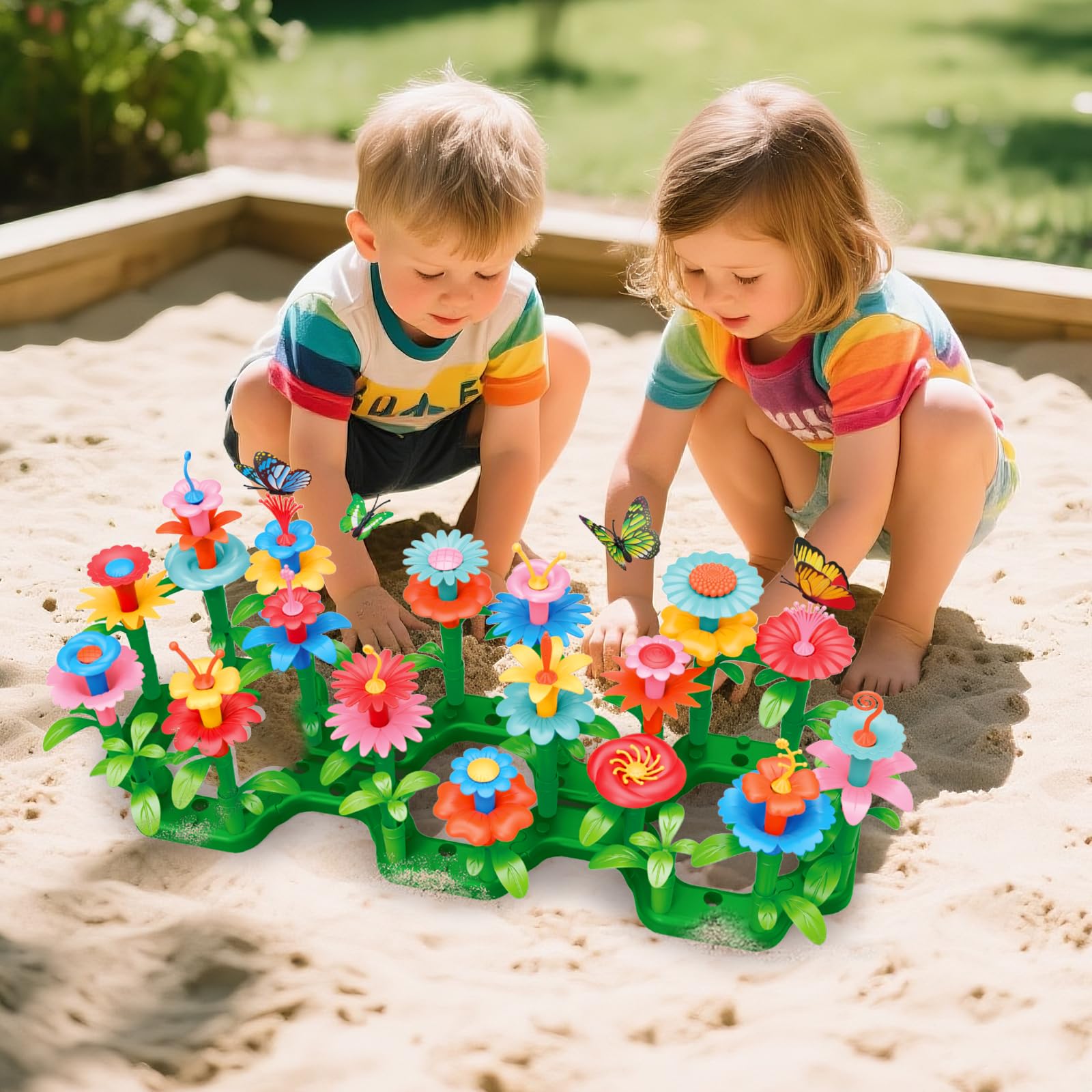 SpringFlower interchangeable-parts enable endless garden designs for creative play.