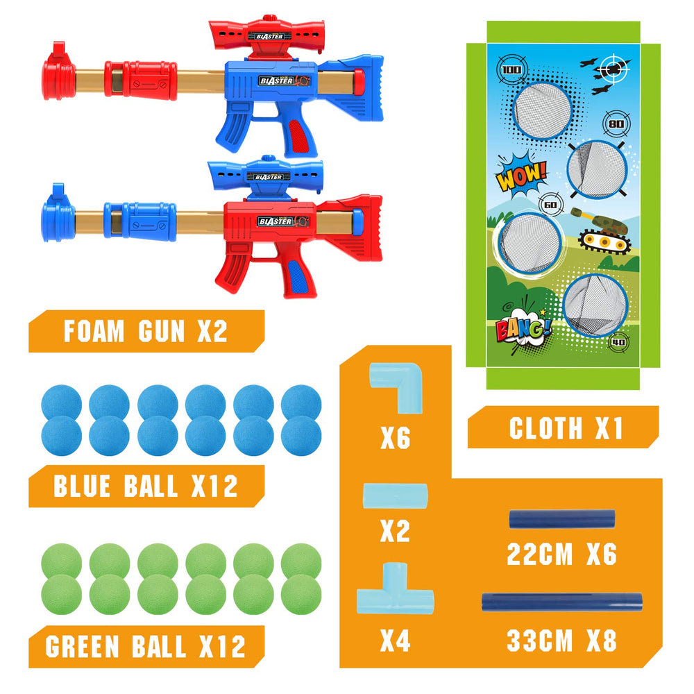 SpringFlower air guns with pump action enable engaging outdoor action.