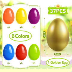 SpringFlower unfilled Easter eggs close-up showing durable thick plastic.