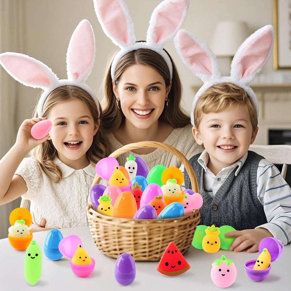 SpringFlower washable squishy toys inside eggs stay clean between uses