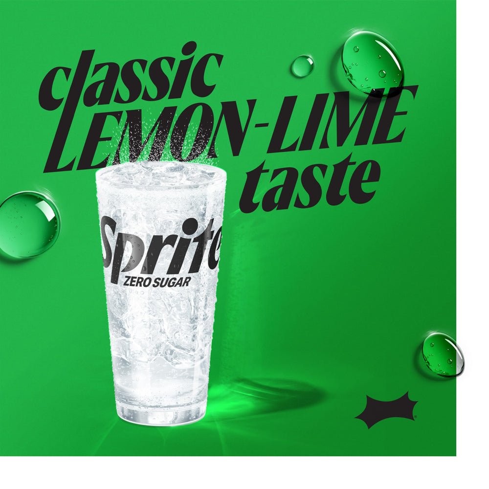 Sprite Zero Sugar Lemon Lime pack front emphasizing eight bottles