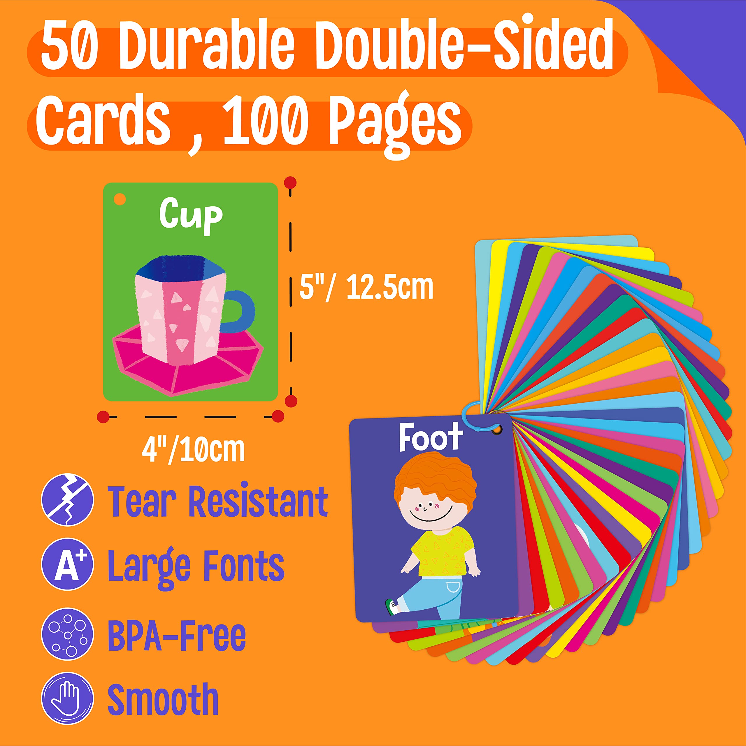 SpriteGru double-sided flashcards show 110 words to boost vocabulary
