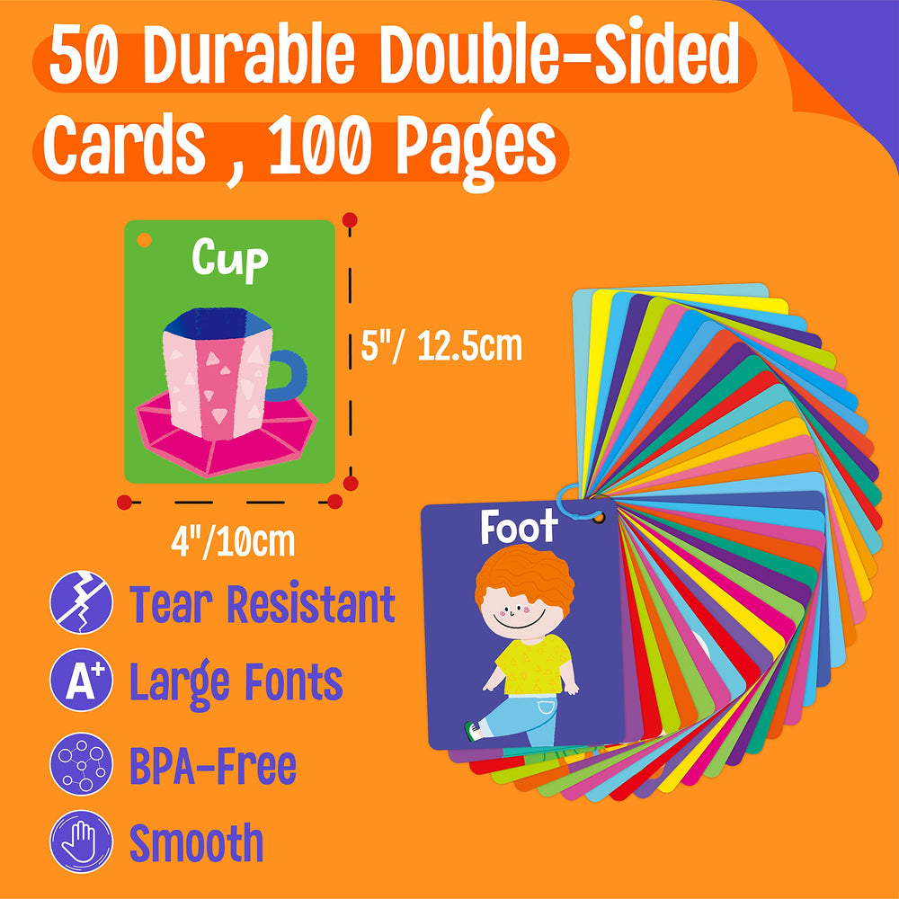 SpriteGru double-sided flashcards show 110 words to boost vocabulary