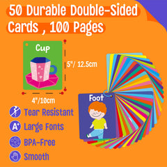 SpriteGru double-sided flashcards show 110 words to boost vocabulary