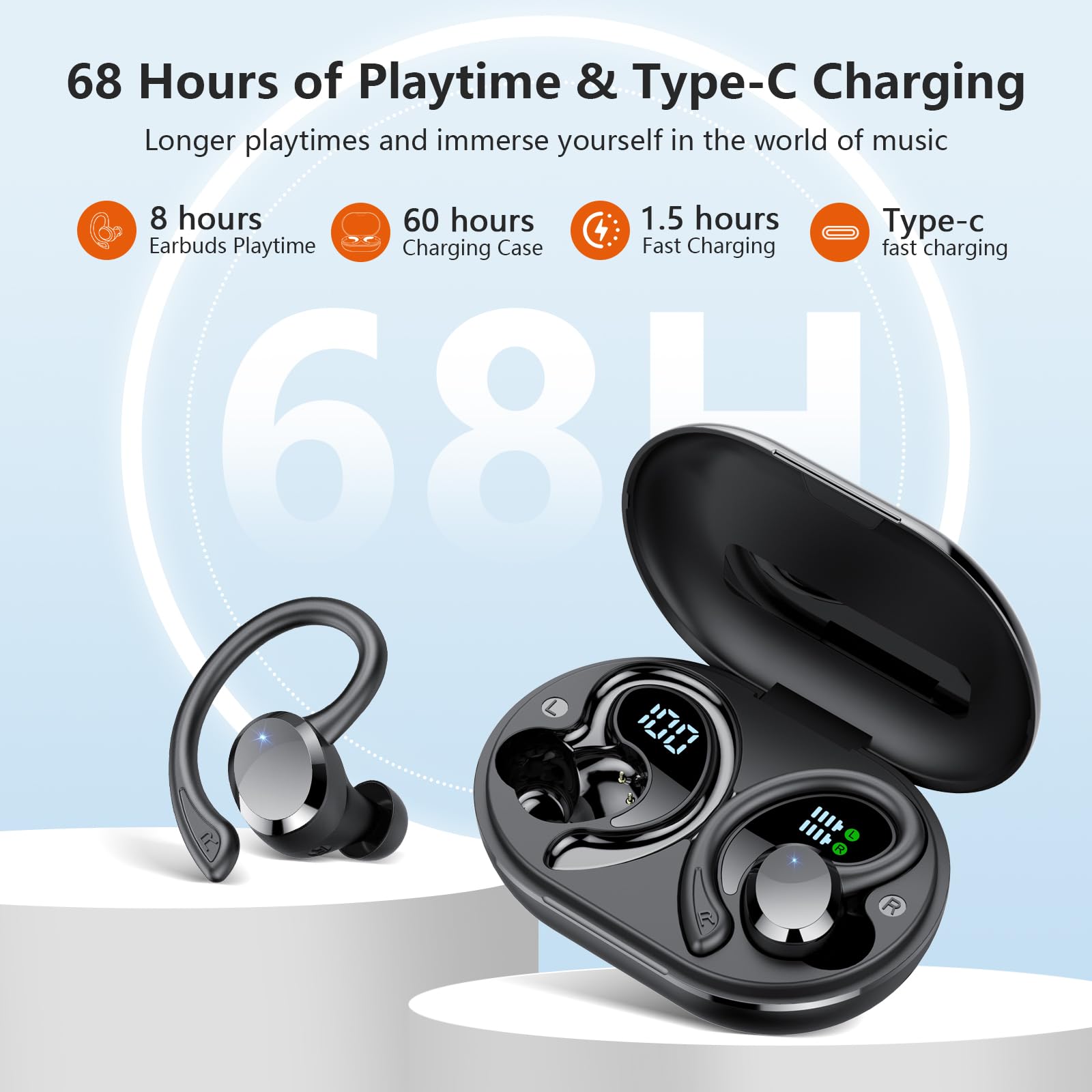Sprtoybat flexible ear hooks for secure sport fit during movement