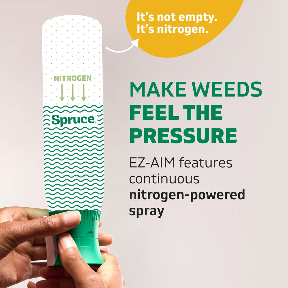 Spruce EZ-AIM weed control for driveways and patios with clean edges.