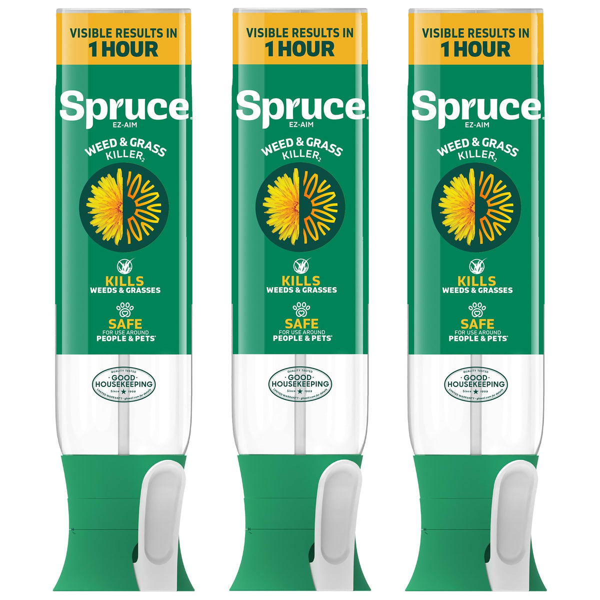 Spruce EZ-AIM weed killer spray targets cracks for precise control and edges.