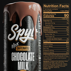 Spylt Max chocolate milk pour into glass highlighting creamy consistency.