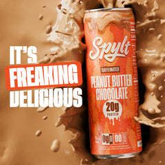 Spylt ready-to-drink peanut butter chocolate milk bottle offers caffeinated lift for afternoon energy.