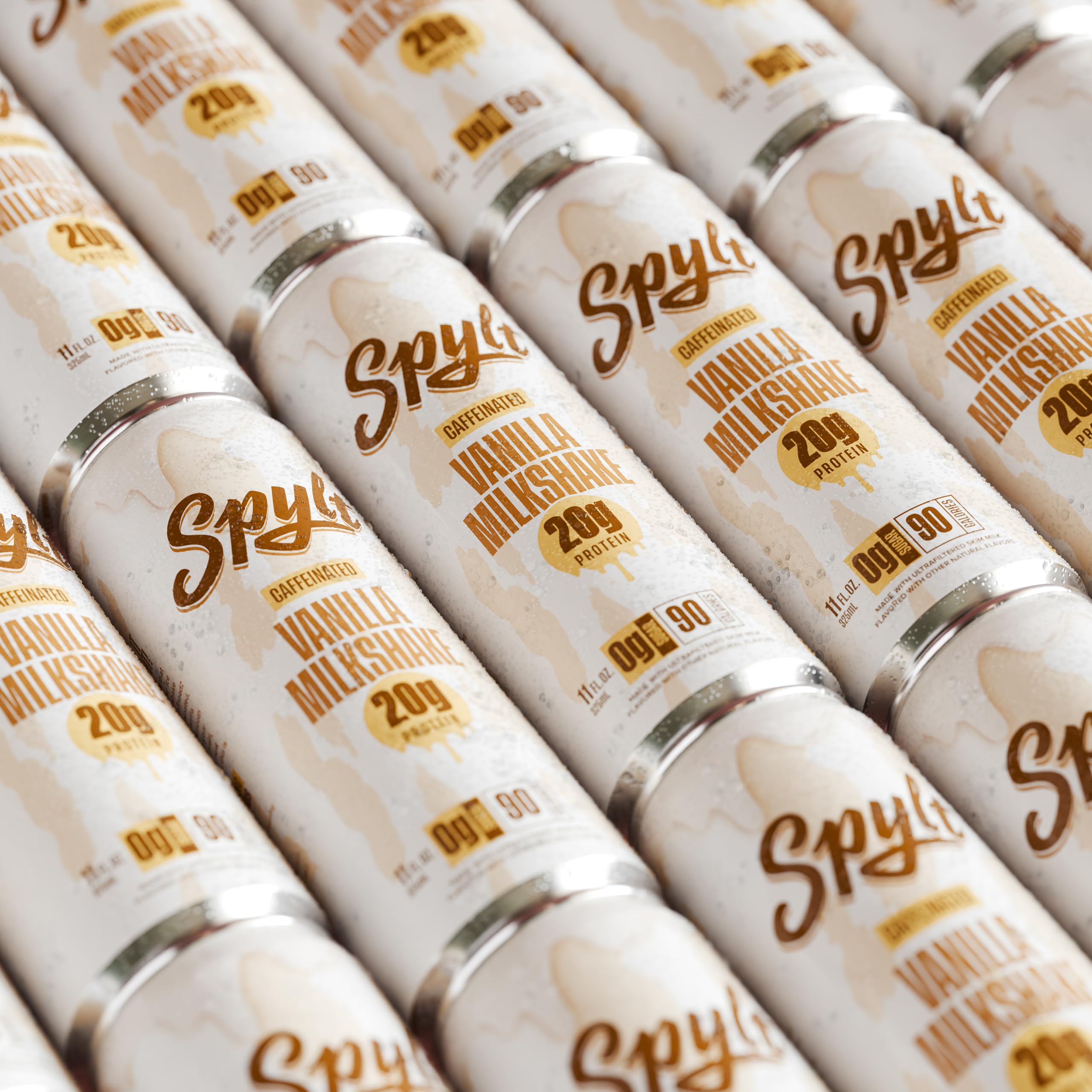 Spylt vanilla milkshake ready-to-drink bottle with open cap ready to enjoy.