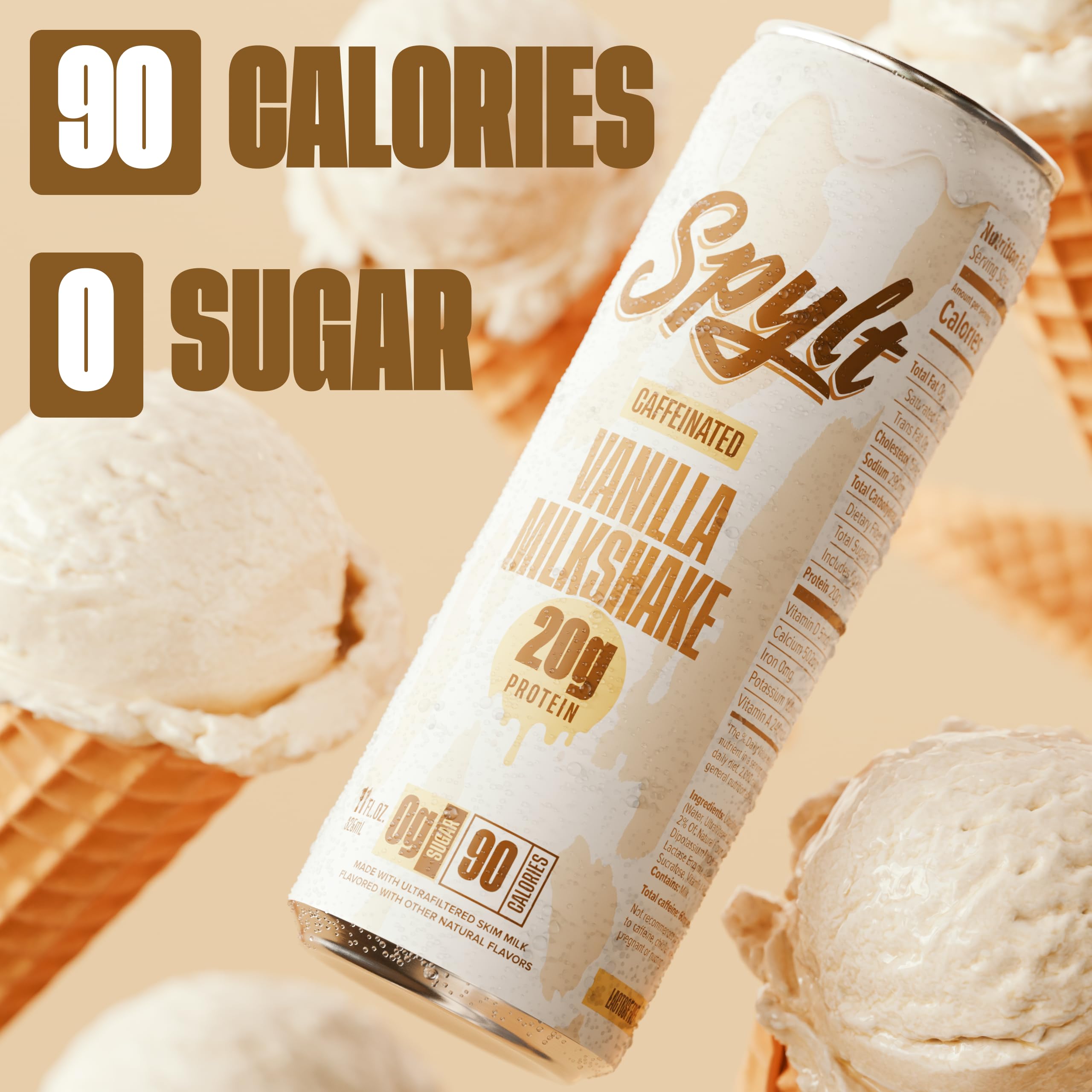 Spylt vanilla milkshake 12-count box for convenient busy-day nutrition.