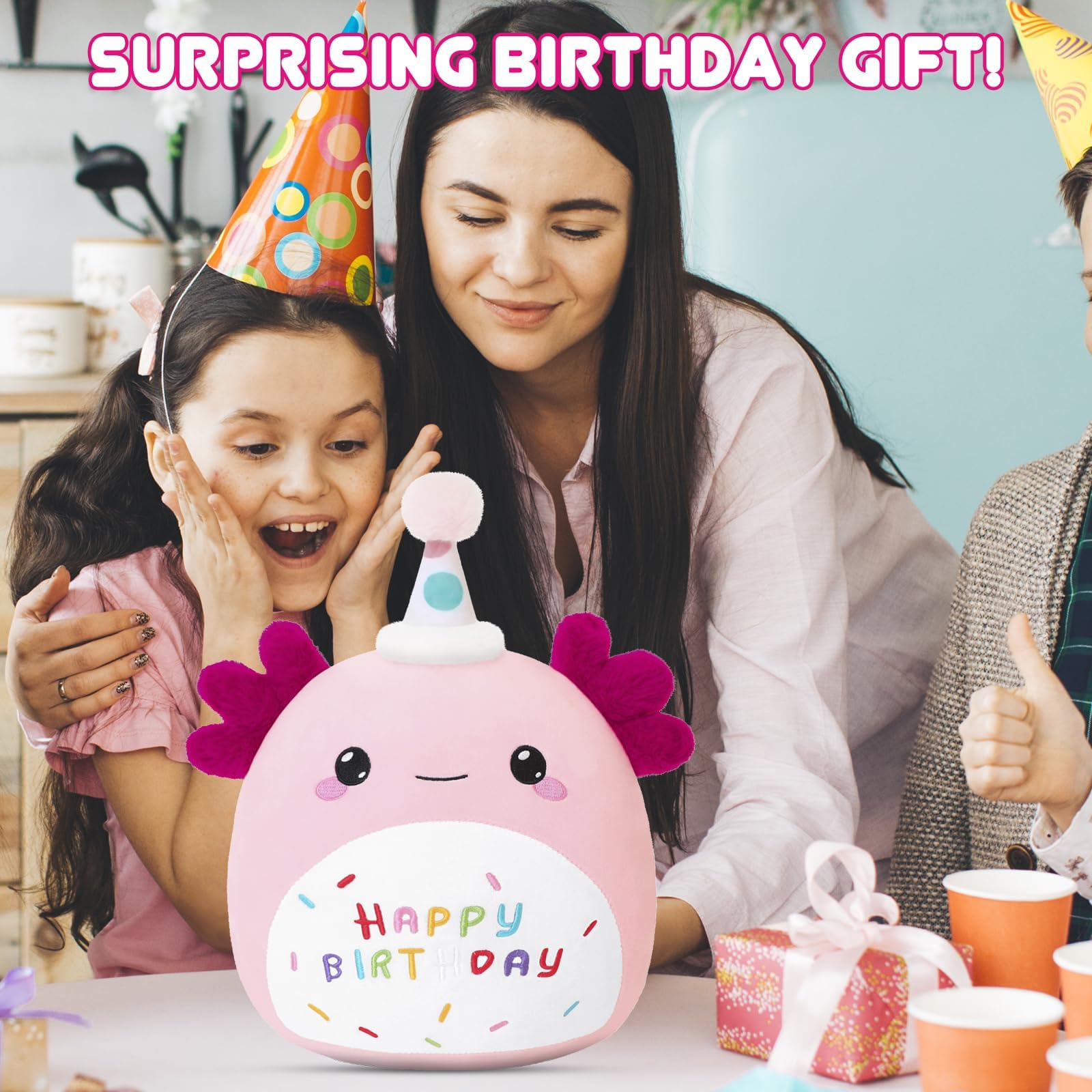 SQEQE Packaging and unveiling of the birthday axolotl plush
