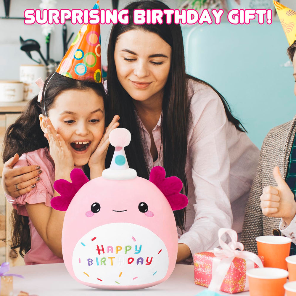 SQEQE Packaging and unveiling of the birthday axolotl plush