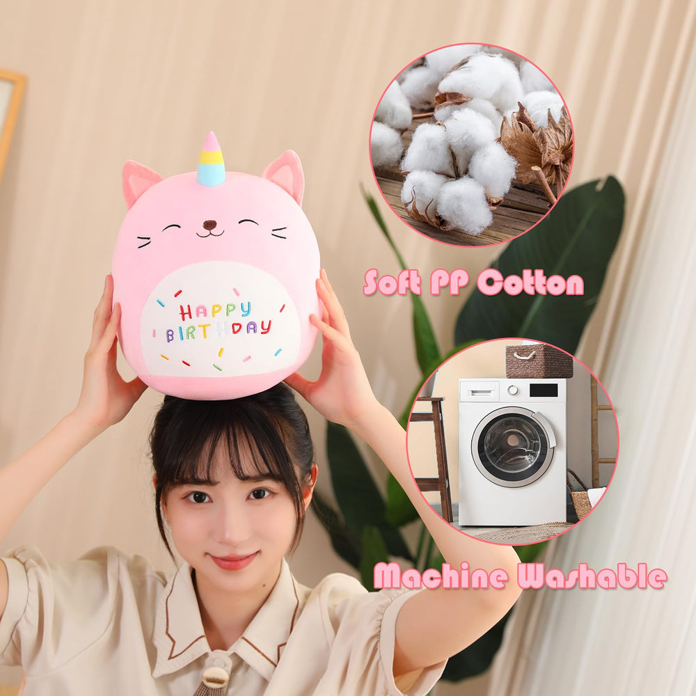 SQEQE Unicorn Cat Plush in living room, adds warmth and whimsy