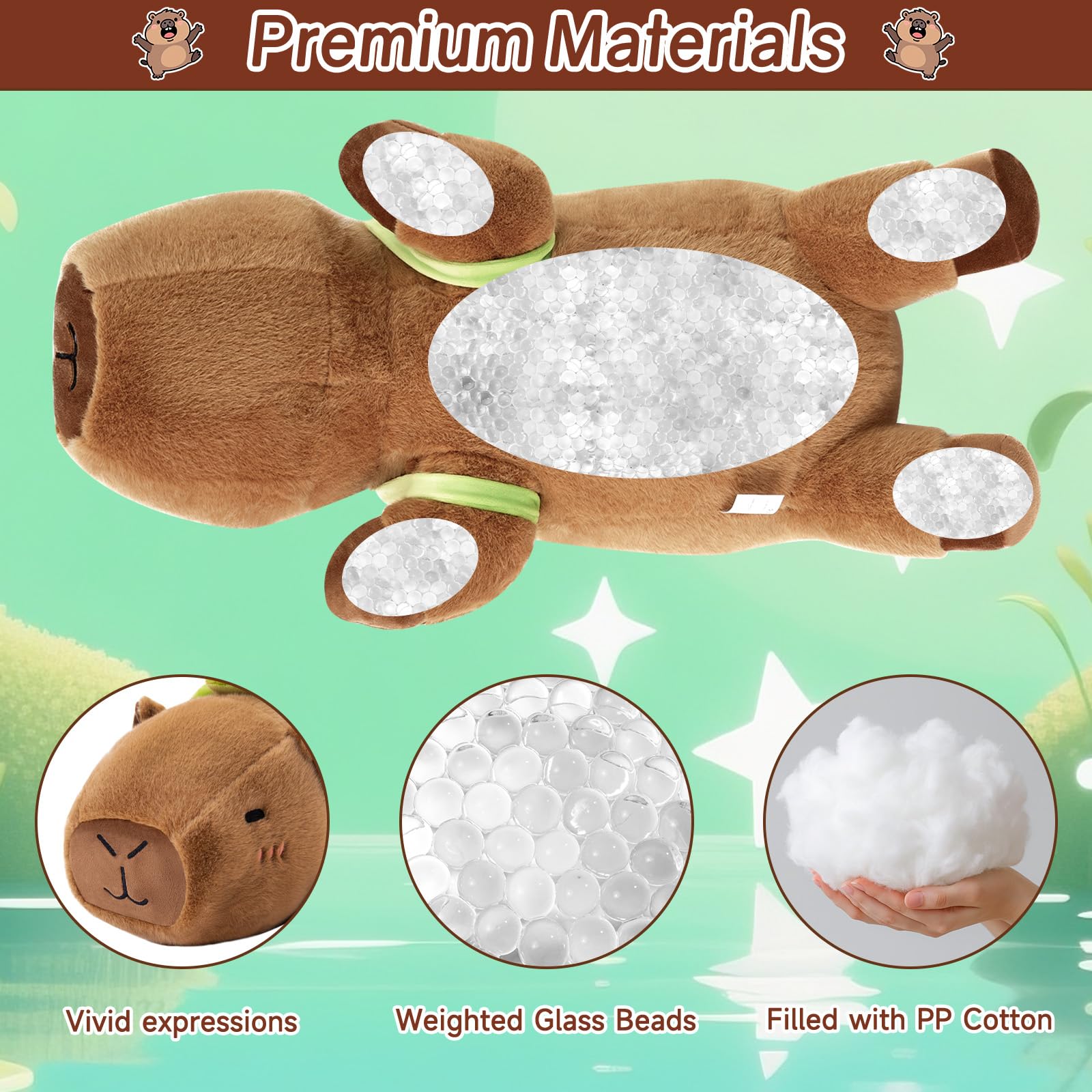 SQEQE weighted capybara plush desk buddy ready for work or study